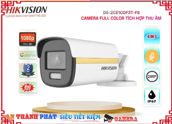 Lắp đặt camera tân phú DS-2CE10DF3T-FS Camera FULL color có thu âm
